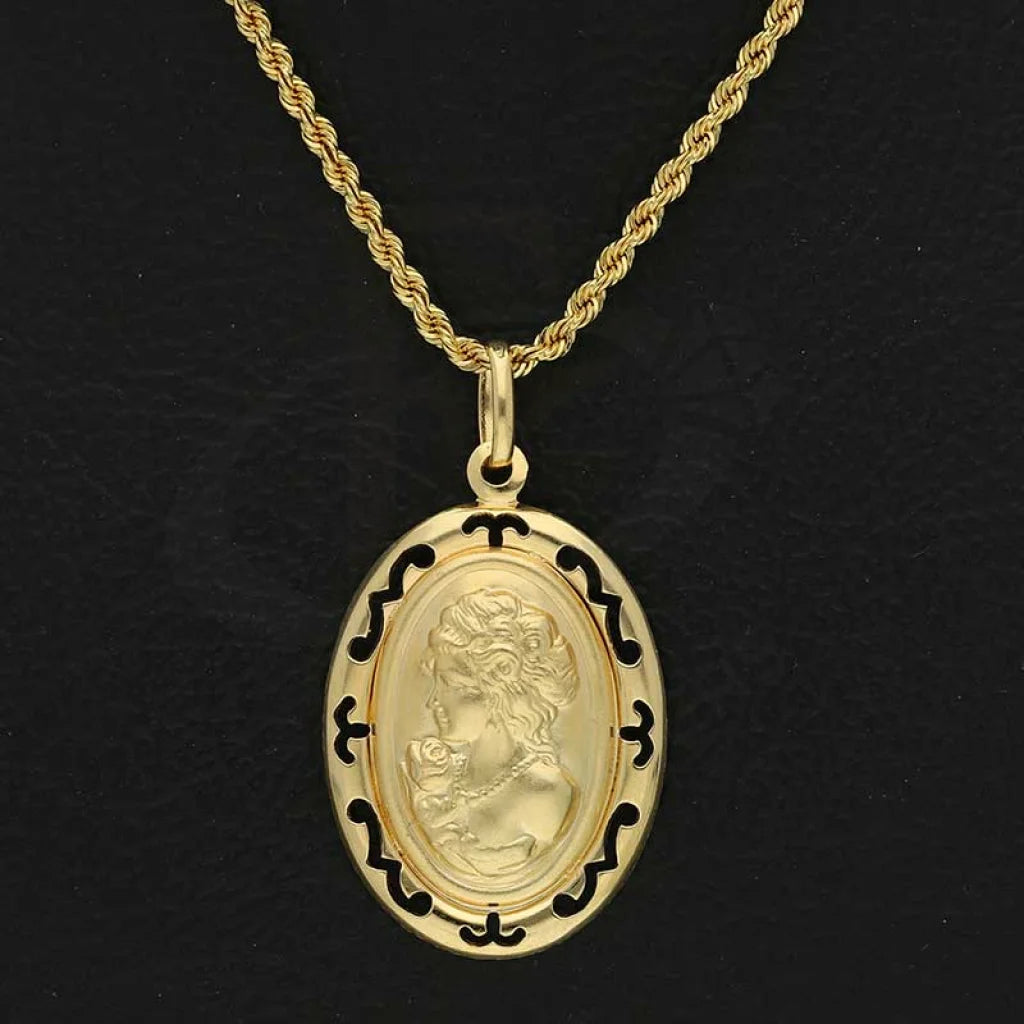 Gold Necklace (Chain With Queen Oval Shaped Pendant) 18Kt - Fkjnkl18K2879 Necklaces