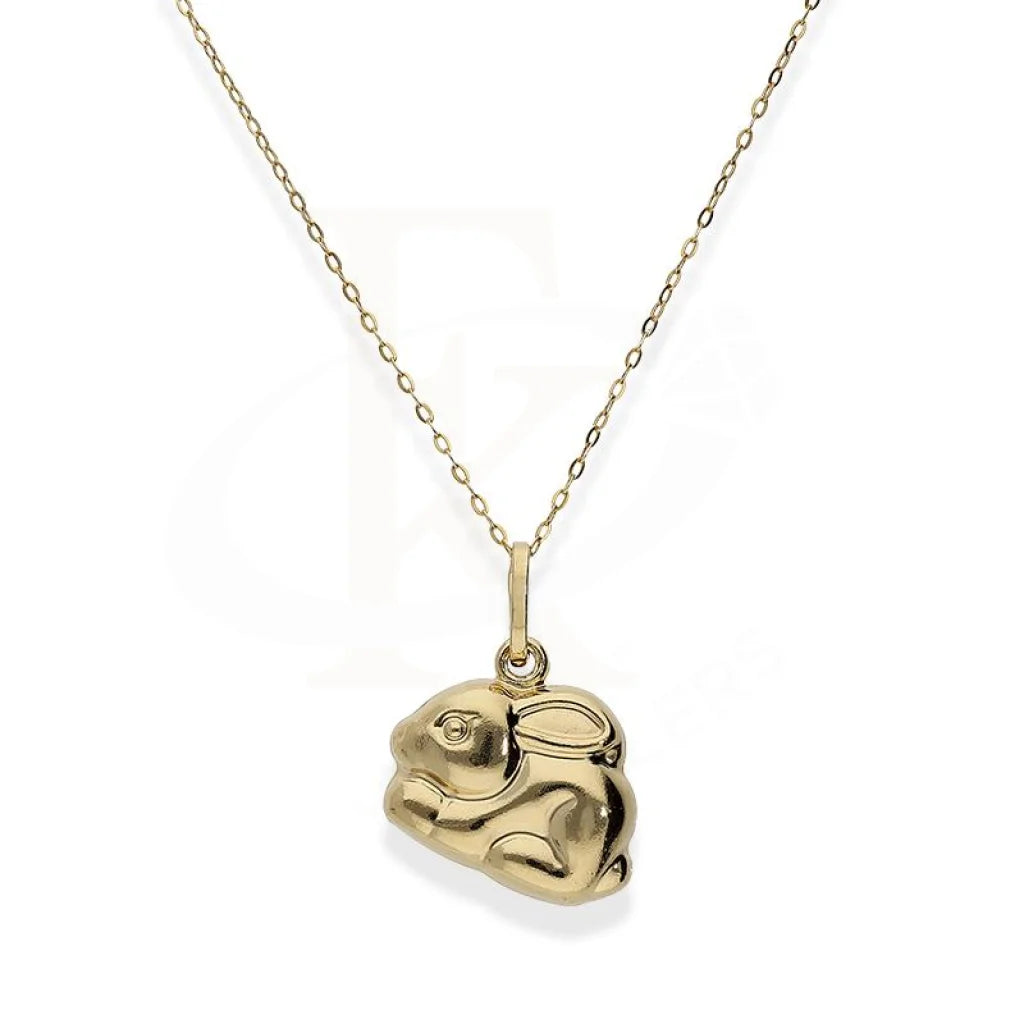 Gold Necklace (Chain With Rabbit Shaped Pendant) 18Kt - Fkjnkl18K2251 Necklaces