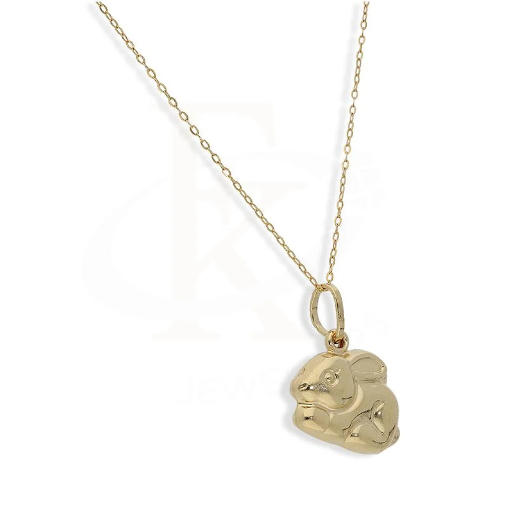 Gold Necklace (Chain With Rabbit Shaped Pendant) 18Kt - Fkjnkl18K2251 Necklaces