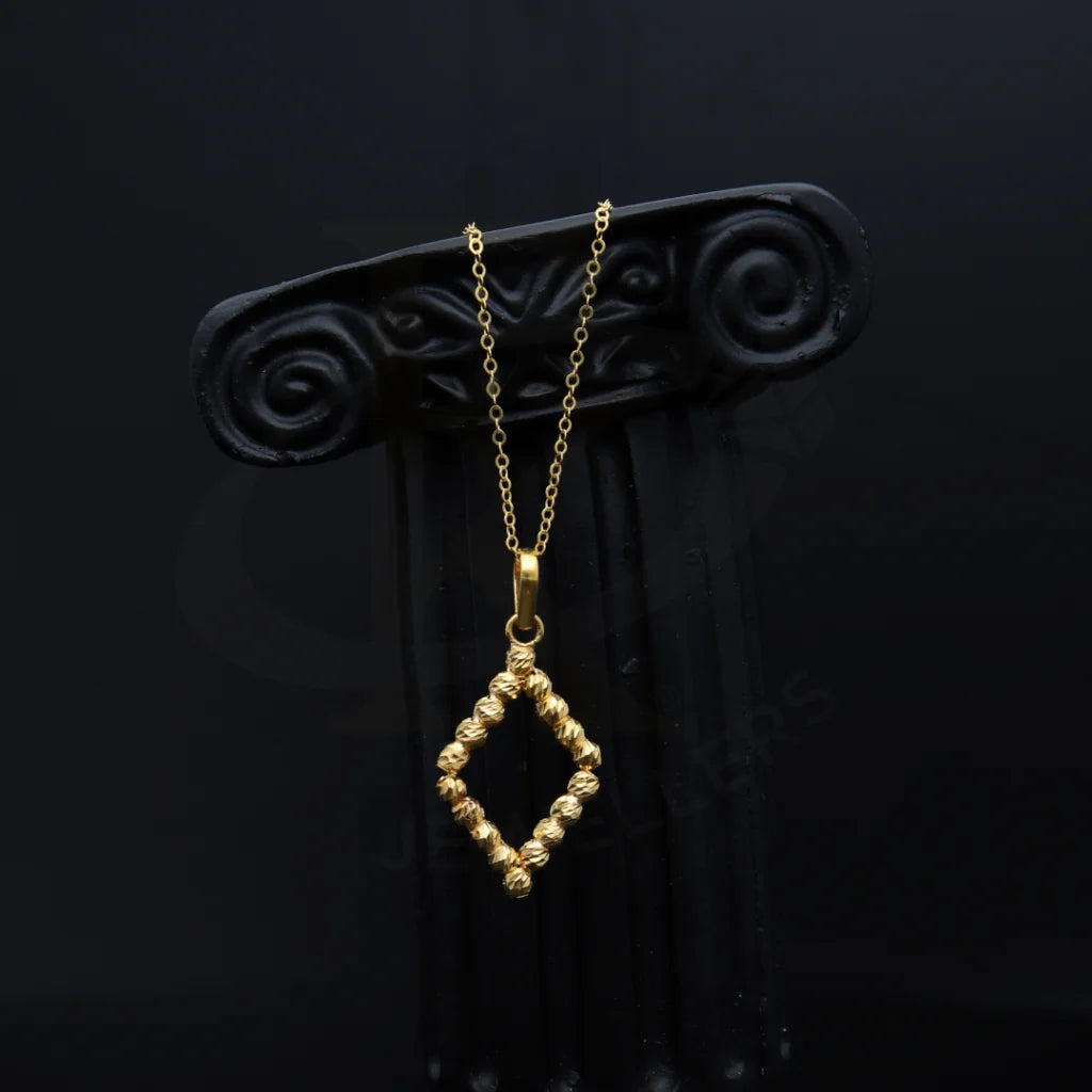 Gold Classic Rectangle Shaped Necklace 21Kt - Fkjnkl21Km8207 Necklaces