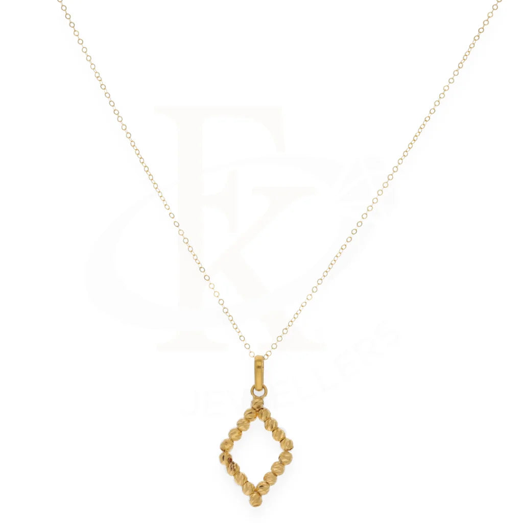 Gold Classic Rectangle Shaped Necklace 21Kt - Fkjnkl21Km8207 Necklaces