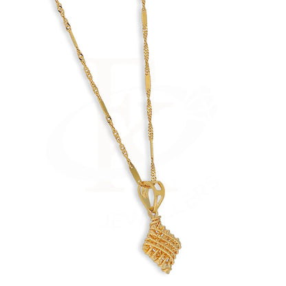 Gold Necklace (Chain With Rhombus Shaped Pendant) 22Kt - Fkjnkl22K5611 Necklaces