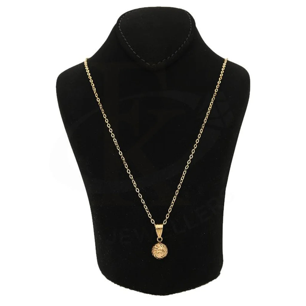 Gold Necklace (Chain With Round Pendant) 18Kt - Fkjnkl18K2530 Necklaces