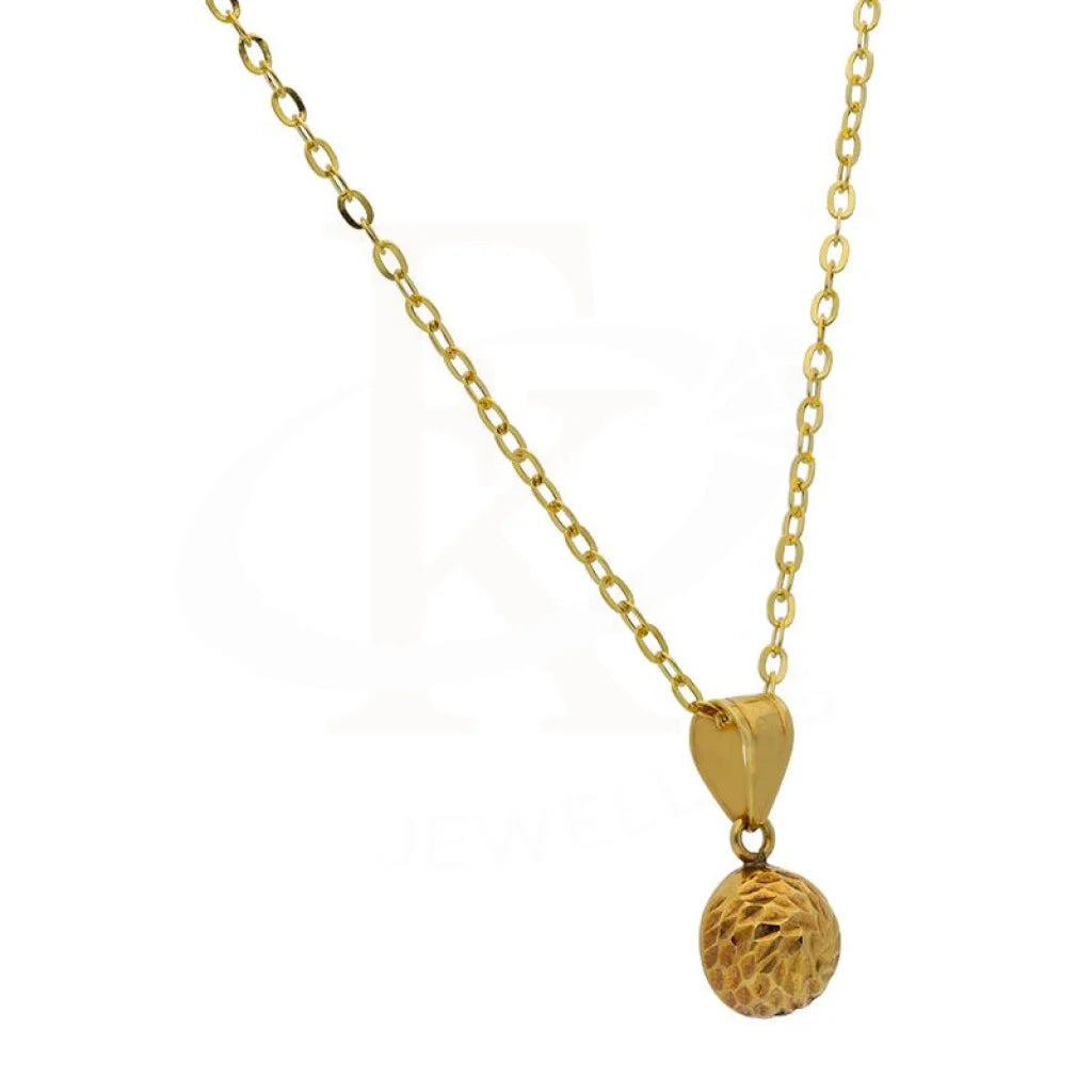 Gold Necklace (Chain With Round Pendant) 18Kt - Fkjnkl18K2530 Necklaces