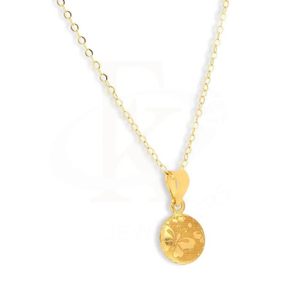 Gold Necklace (Chain With Round Pendant) 18Kt - Fkjnkl18K2843 Necklaces