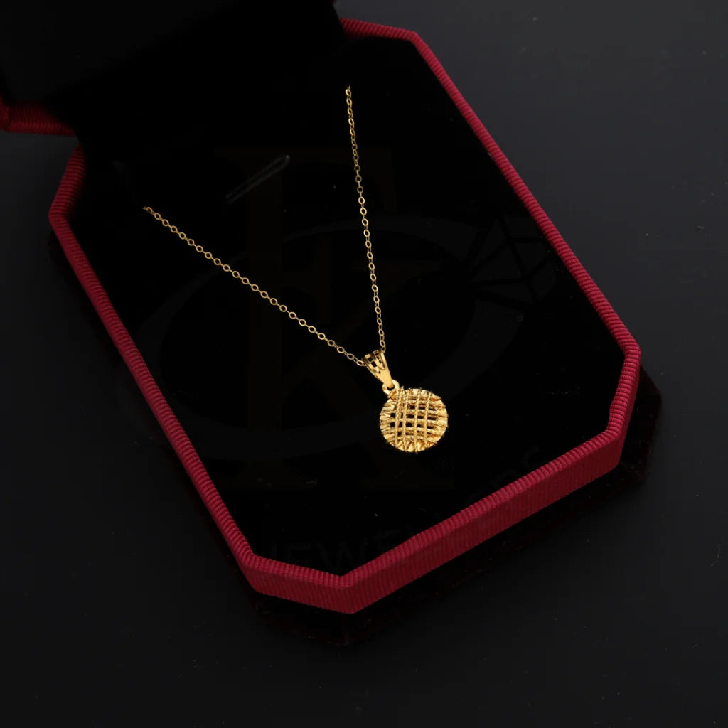 Gold Necklace (Chain With Round Pendant) 21Kt - Fkjnkl21Km8666 Necklaces