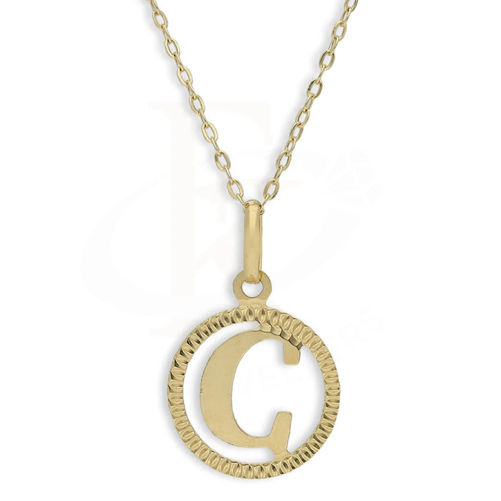 Gold Necklace (Chain With Round Shaped Alphabet Pendant) 18Kt - Fkjnkl18K5243 C / 1.580 Gram