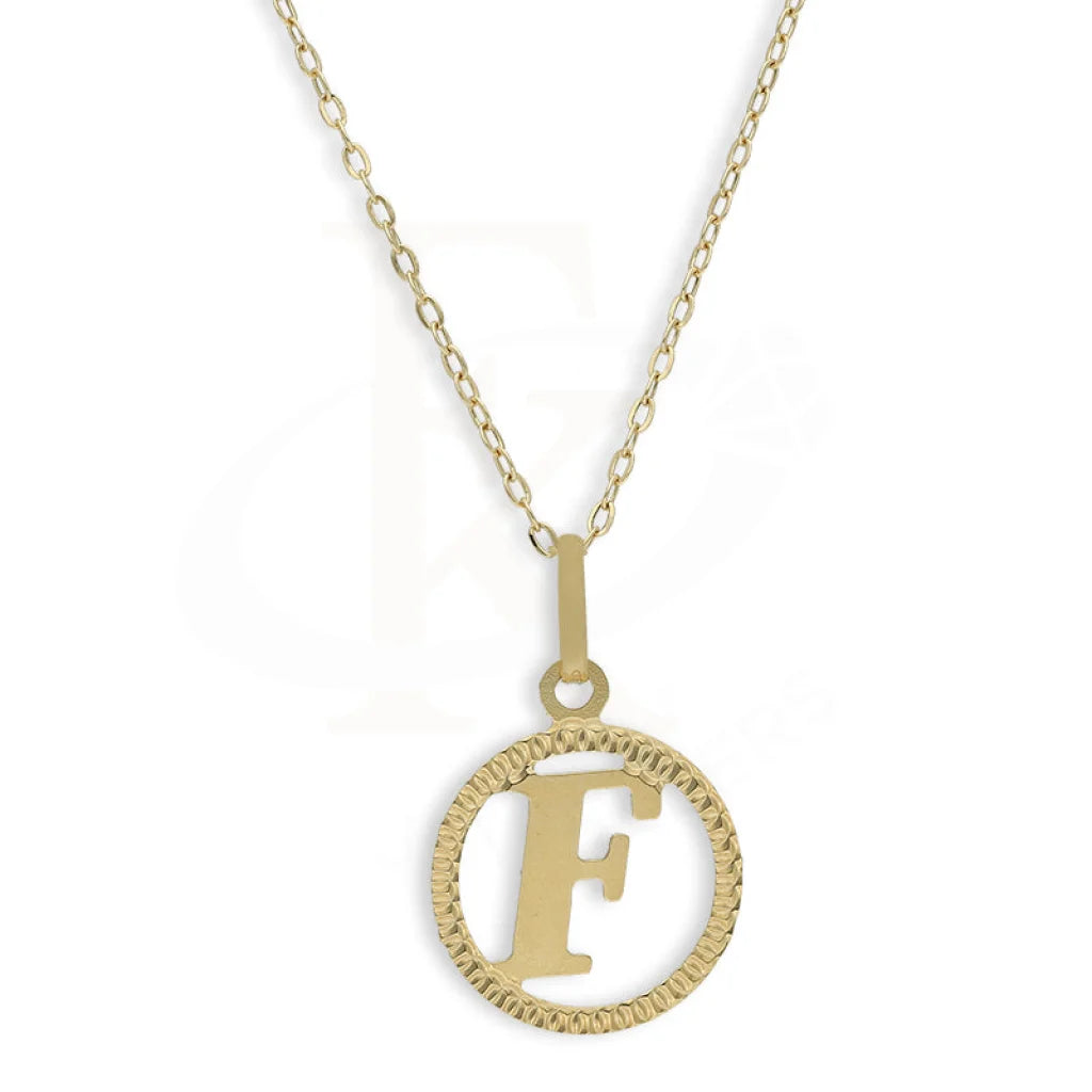 Gold Necklace (Chain With Round Shaped Alphabet Pendant) 18Kt - Fkjnkl18K5243 F / 1.630 Gram