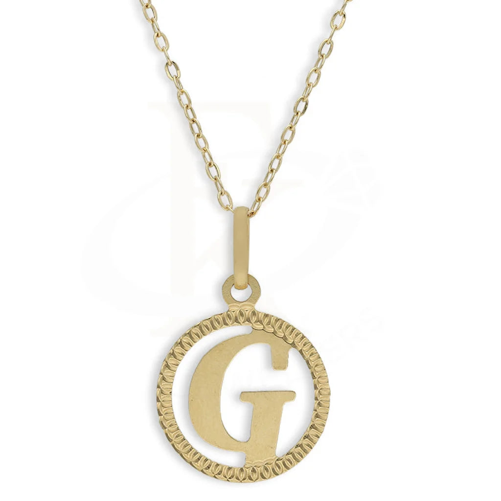 Gold Necklace (Chain With Round Shaped Alphabet Pendant) 18Kt - Fkjnkl18K5243 G / 1.720 Gram