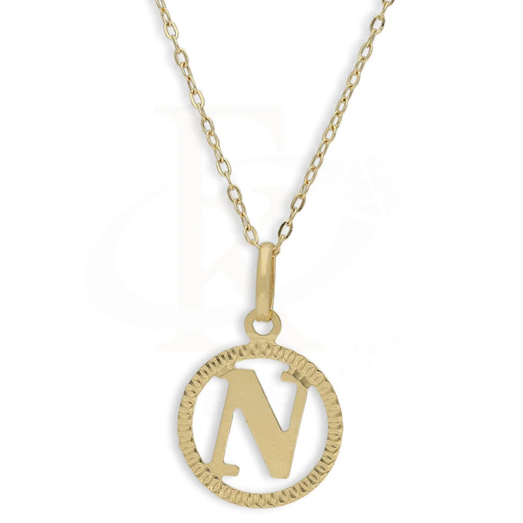 Gold Necklace (Chain With Round Shaped Alphabet Pendant) 18Kt - Fkjnkl18K5243 N / 1.570 Gram