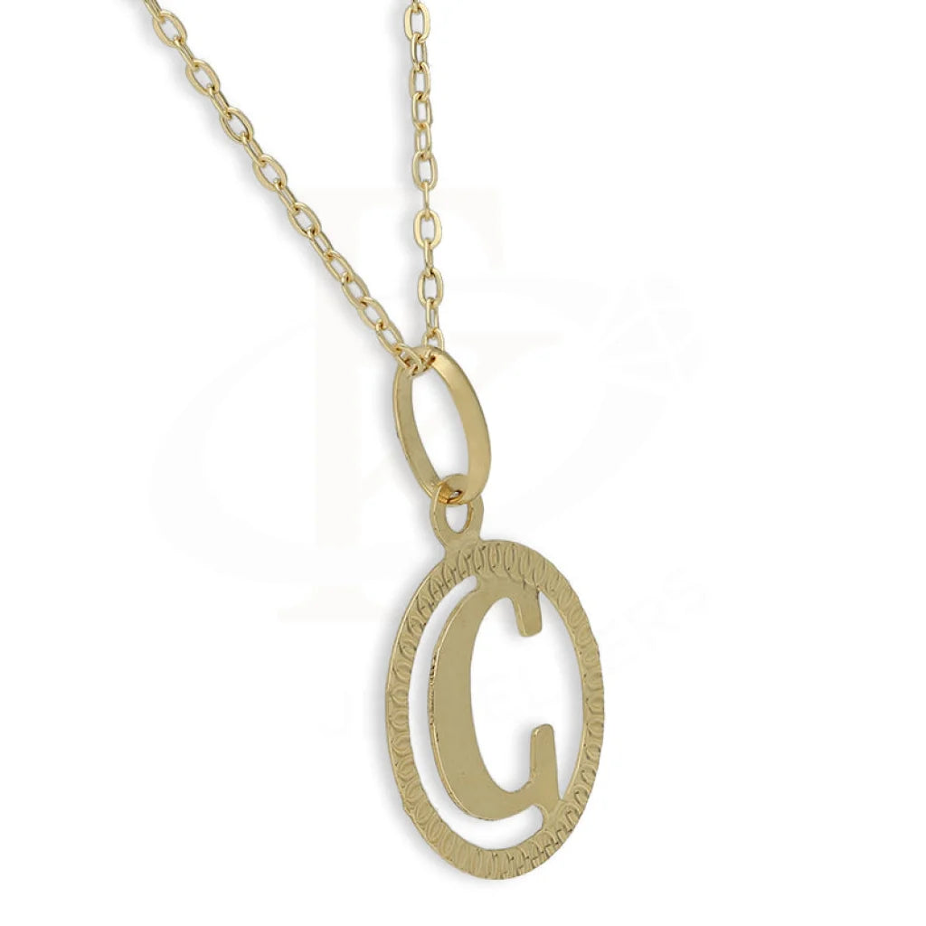 Gold Necklace (Chain With Round Shaped Alphabet Pendant) 18Kt - Fkjnkl18K5243 Necklaces