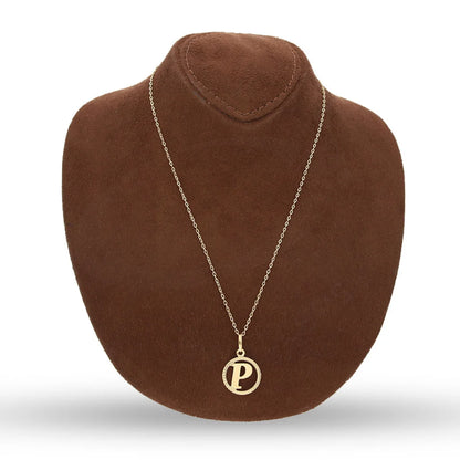 Gold Necklace (Chain With Round Shaped Alphabet Pendant) 18Kt - Fkjnkl18K5243 Necklaces