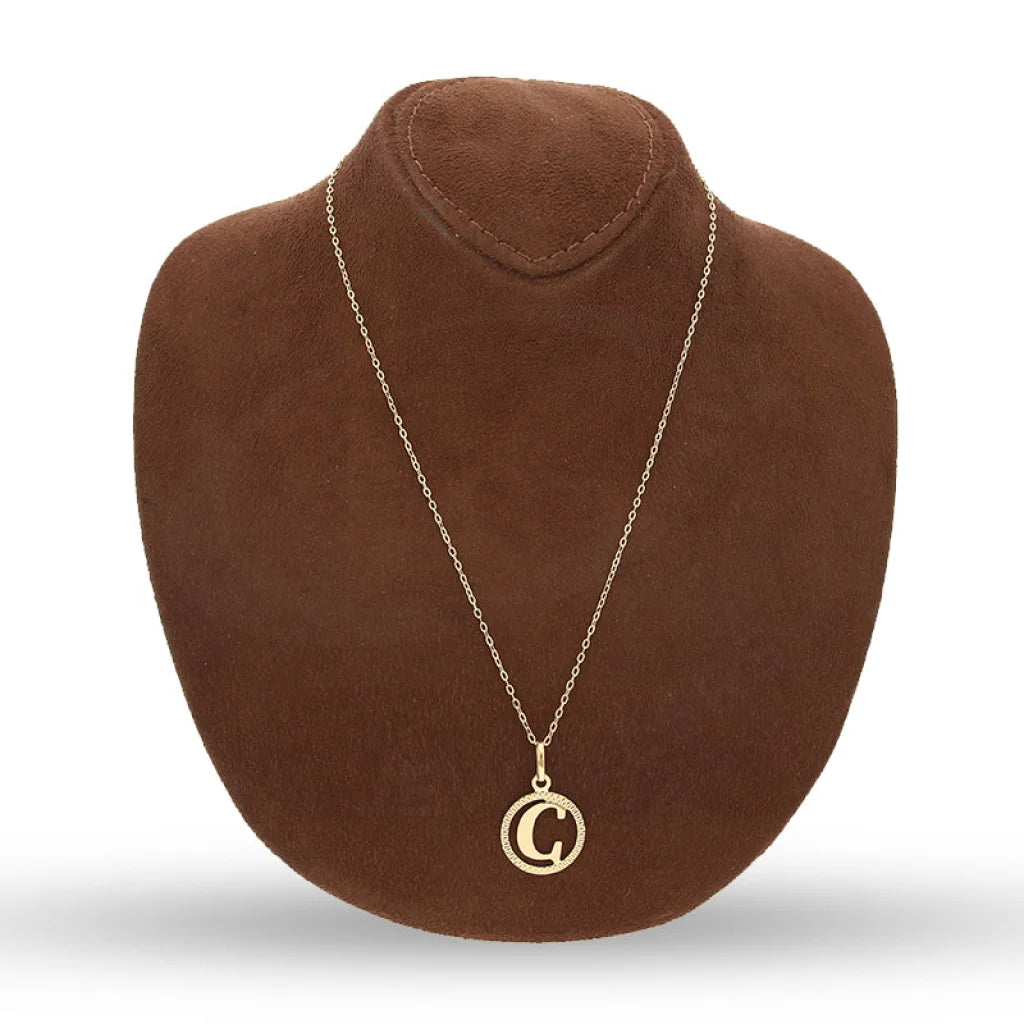 Gold Necklace (Chain With Round Shaped Alphabet Pendant) 18Kt - Fkjnkl18K5243 Necklaces