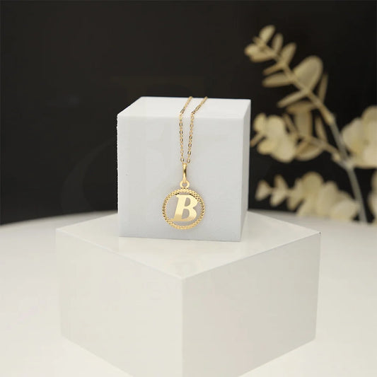 Gold Necklace (Chain With Round Shaped Alphabet Pendant) 18Kt - Fkjnkl18K5243 Necklaces