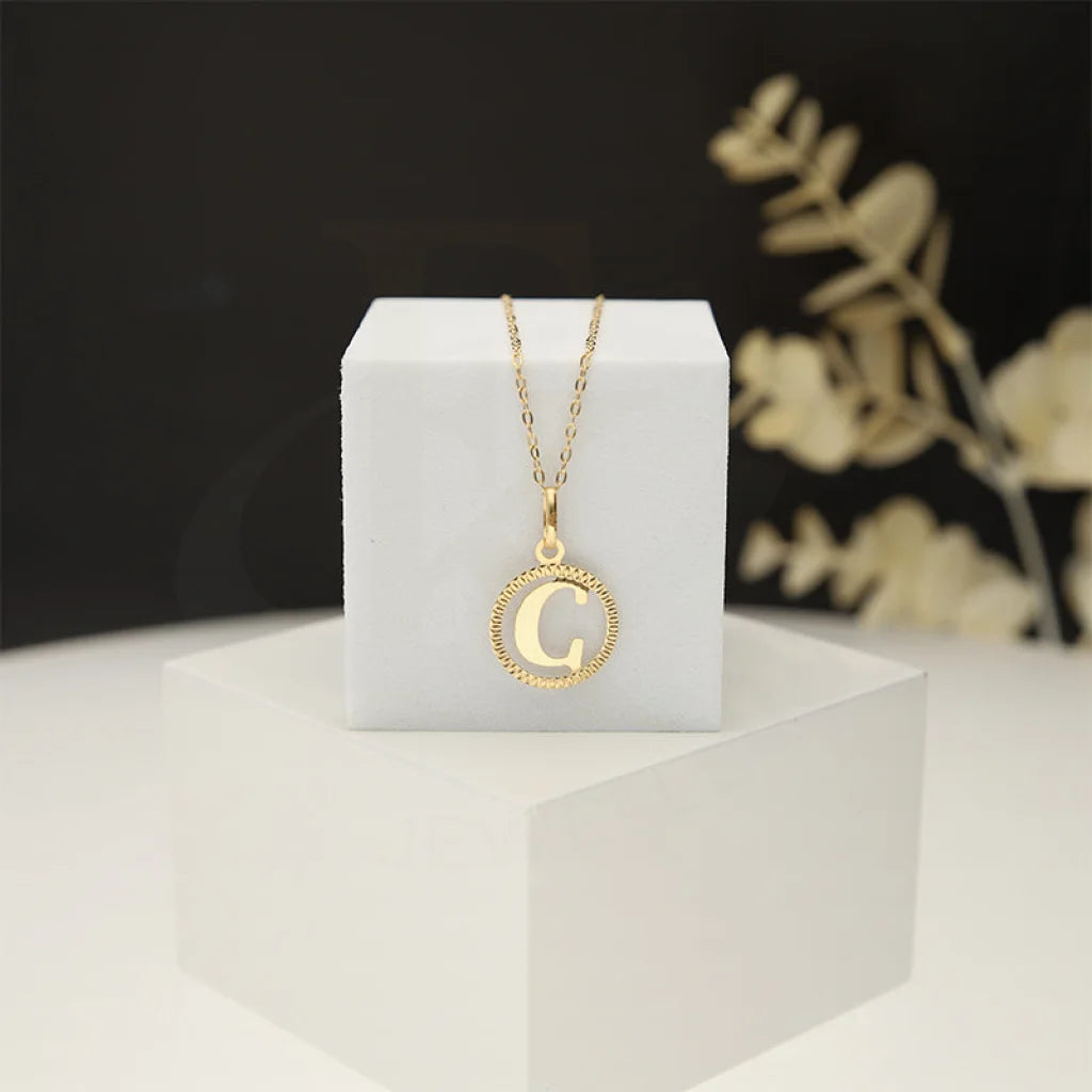 Gold Necklace (Chain With Round Shaped Alphabet Pendant) 18Kt - Fkjnkl18K5243 Necklaces