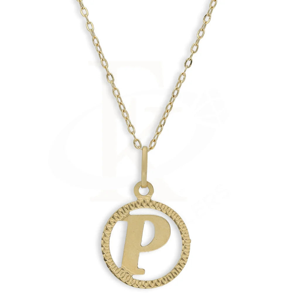 Gold Necklace (Chain With Round Shaped Alphabet Pendant) 18Kt - Fkjnkl18K5243 P / 1.590 Gram