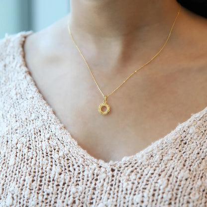 Gold Necklace (Chain With Round Shaped Hallow Pendant) 21Kt - Fkjnkl21K7941 Necklaces