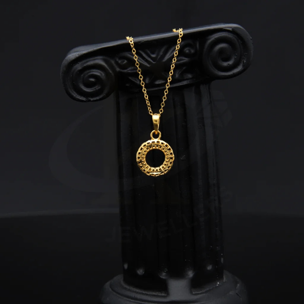 Gold Necklace (Chain With Round Shaped Hallow Pendant) 21Kt - Fkjnkl21K7941 Necklaces