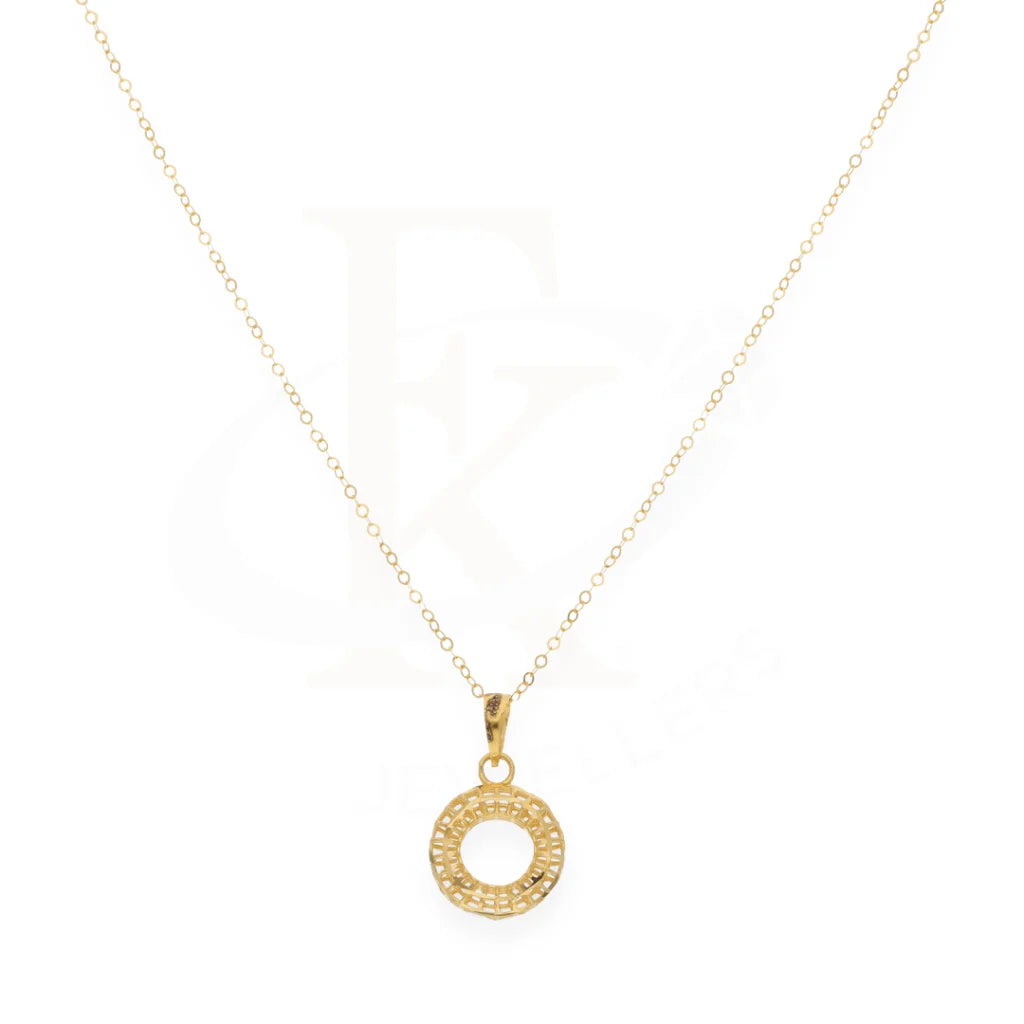 Gold Necklace (Chain With Round Shaped Hallow Pendant) 21Kt - Fkjnkl21K7941 Necklaces