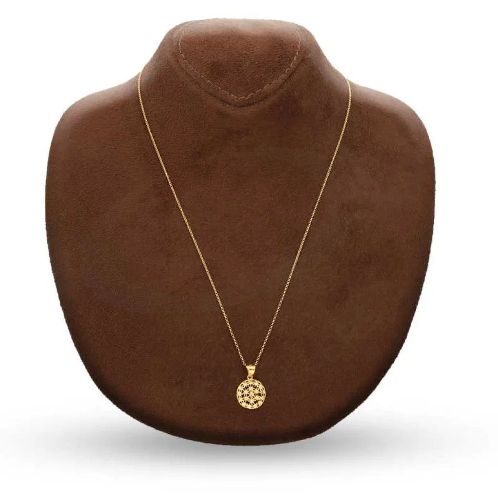 Gold Necklace (Chain With Round Shaped Pendant) 21Kt - Fkjnkl21K3078 Necklaces