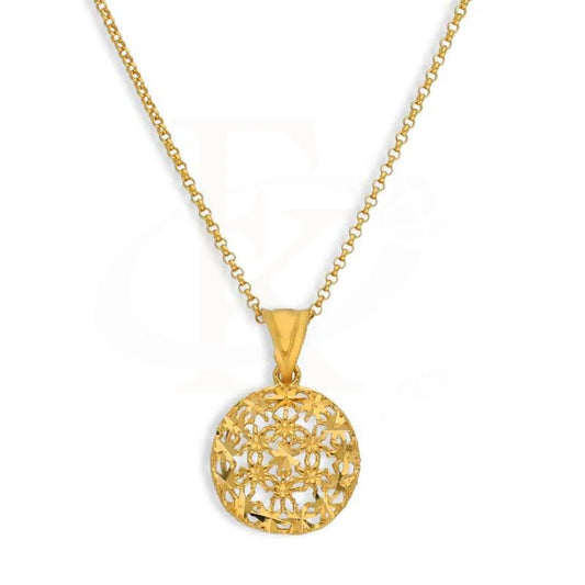 Gold Necklace (Chain With Round Shaped Pendant) 21Kt - Fkjnkl21K3078 Necklaces