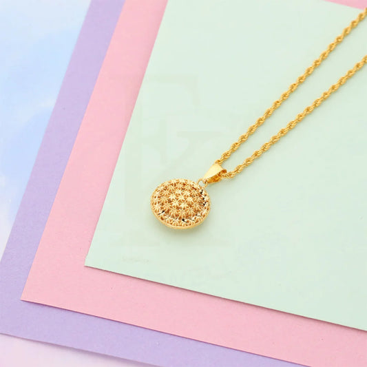 Gold Necklace (Chain With Round Shaped Pendant) 21Kt - Fkjnkl21K5127 Necklaces