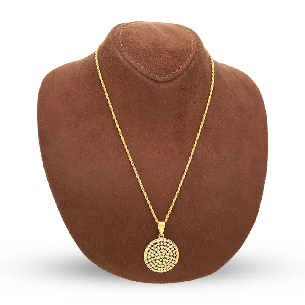 Gold Necklace (Chain With Round Shaped Pendant) 21Kt - Fkjnkl21K5130 Necklaces