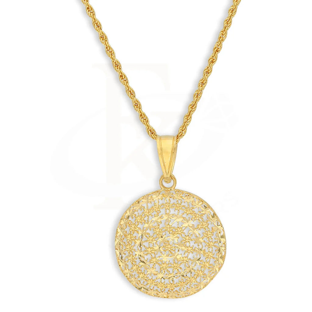 Gold Necklace (Chain With Round Shaped Pendant) 21Kt - Fkjnkl21K5130 Necklaces