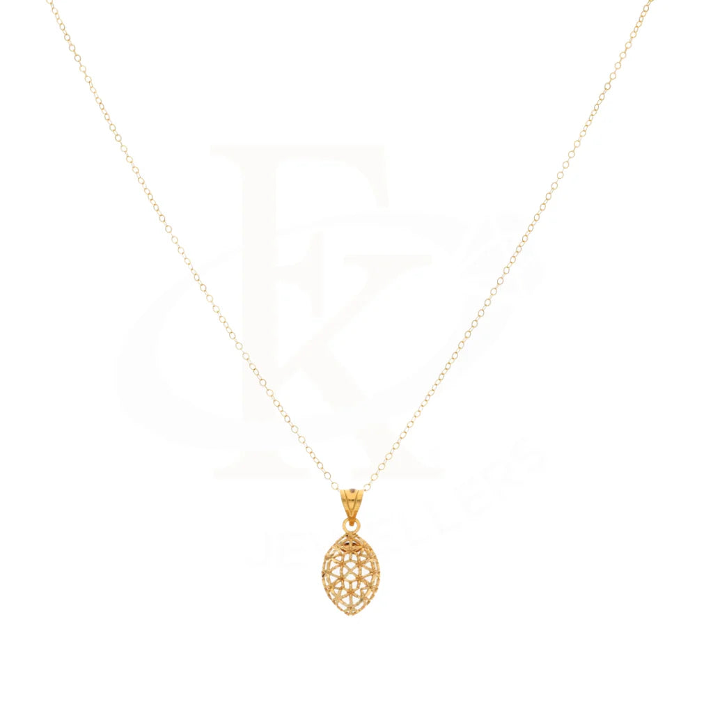 Gold Necklace (Chain With Sagatear Drop Pendant) 21Kt - Fkjnkl21Km8395 Necklaces