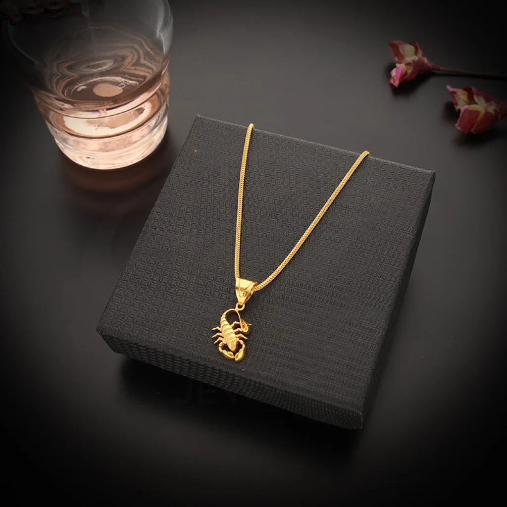 Gold Necklace (Chain With Scorpio Pendant) 22Kt - Fkjnkl22K5618 Necklaces