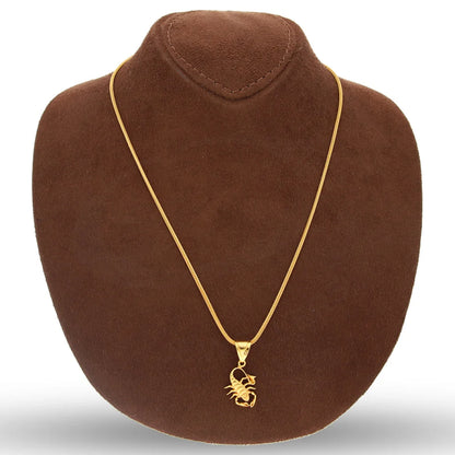 Gold Necklace (Chain With Scorpio Pendant) 22Kt - Fkjnkl22K5618 Necklaces