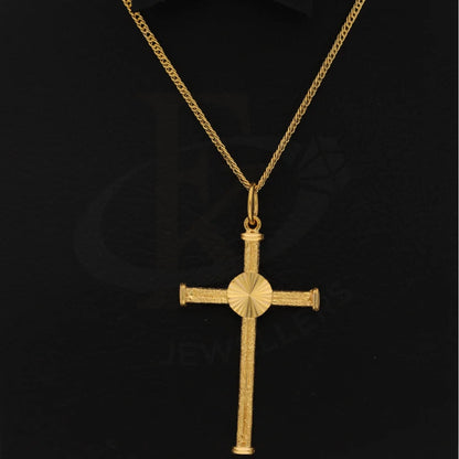 Gold Necklace (Chain With Simple Cross Pendant) 21Kt - Fkjnkl21K8566 Necklaces