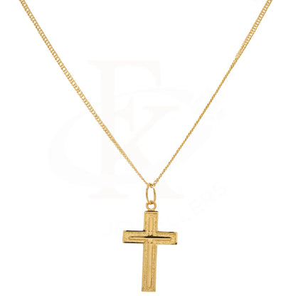 Gold Necklace (Chain With Simple Cross Pendant) 21Kt - Fkjnkl21K8568 Necklaces