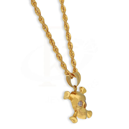 Gold Necklace (Chain With Skull & Cross Bones Pendant) 22Kt - Fkjnkl22K5622 Necklaces