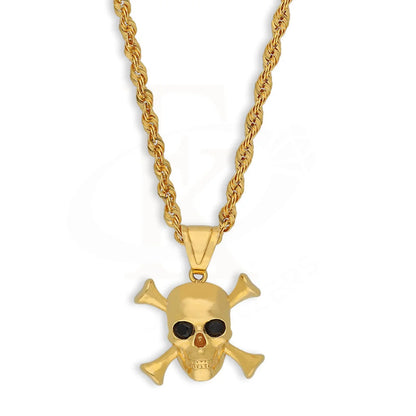 Gold Necklace (Chain With Skull & Cross Bones Pendant) 22Kt - Fkjnkl22K5623 Necklaces