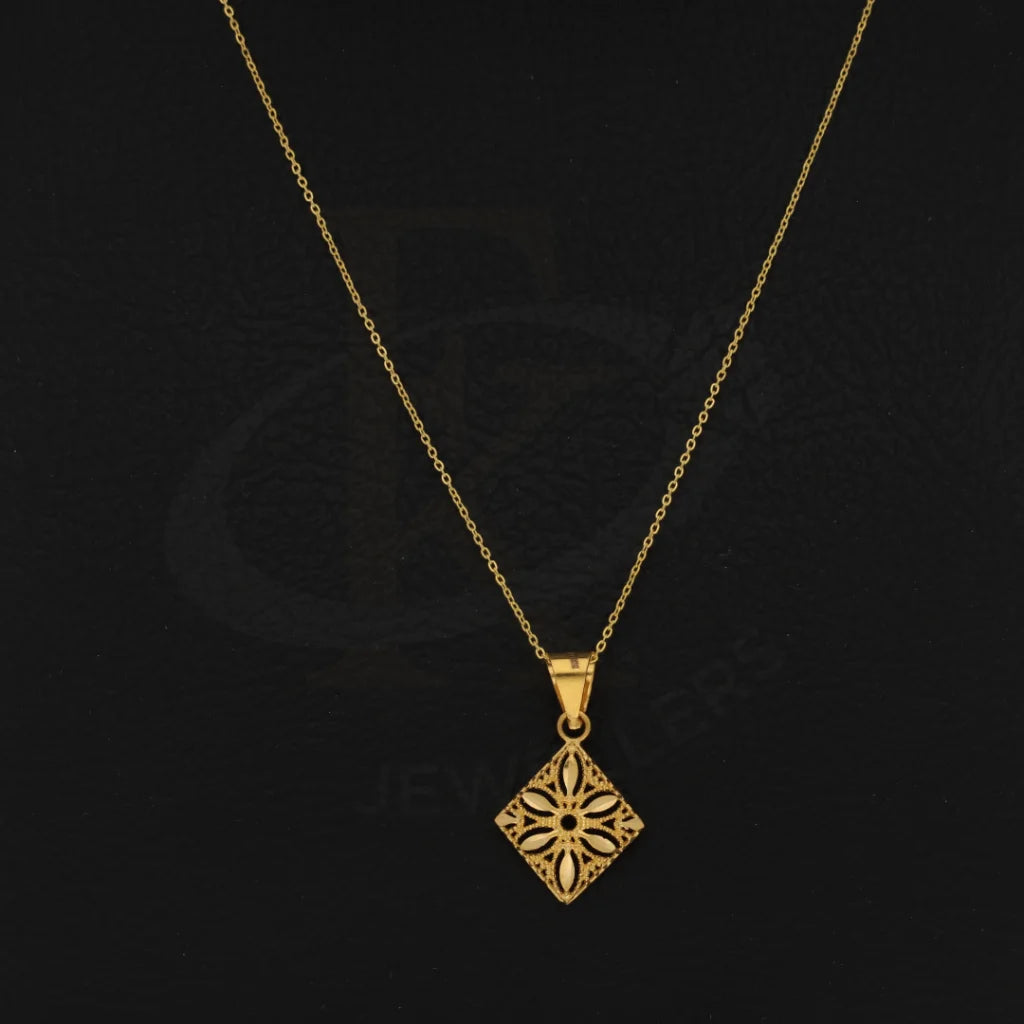 Gold Necklace (Chain With Square Pendant) 21Kt - Fkjnkl21Km8220 Necklaces