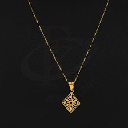 Gold Necklace (Chain With Square Pendant) 21Kt - Fkjnkl21Km8220 Necklaces