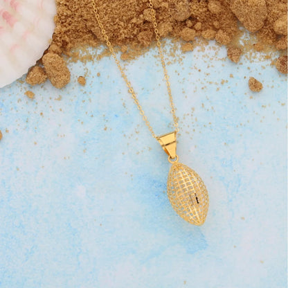 Gold Necklace (Chain With Striking Floral Mesh Pendant) 21Kt - Fkjnkl21K7939 Necklaces