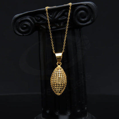 Gold Necklace (Chain With Striking Floral Mesh Pendant) 21Kt - Fkjnkl21K7939 Necklaces