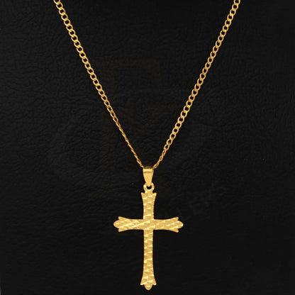 Gold Necklace (Chain With Stud Cross Shaped Pendant) 21Kt - Fkjnkl21Km8544 Necklaces