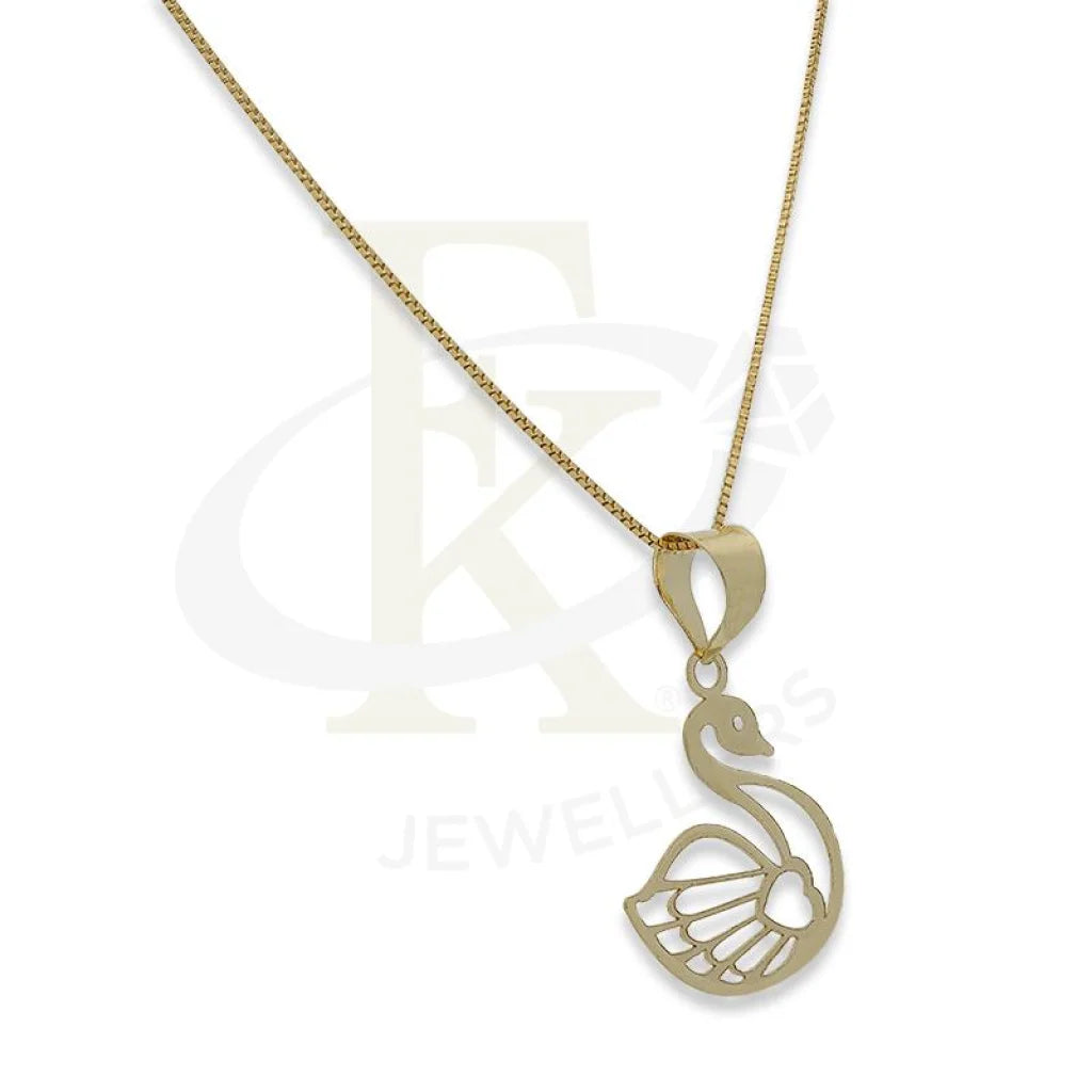 Gold Necklace (Chain With Swan Heart Pendant) 18Kt - Fkjnkl18K2295 Necklaces