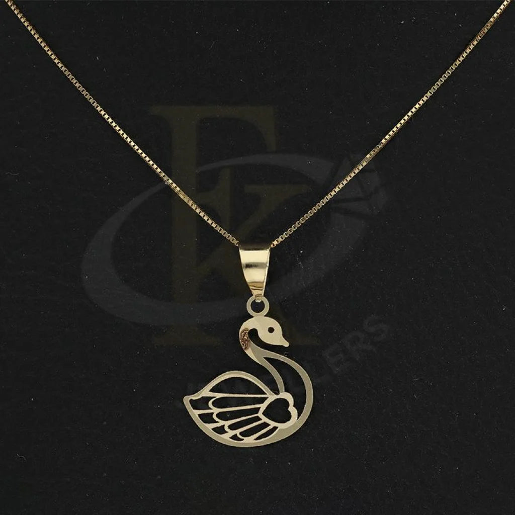 Gold Necklace (Chain With Swan Heart Pendant) 18Kt - Fkjnkl18K2295 Necklaces