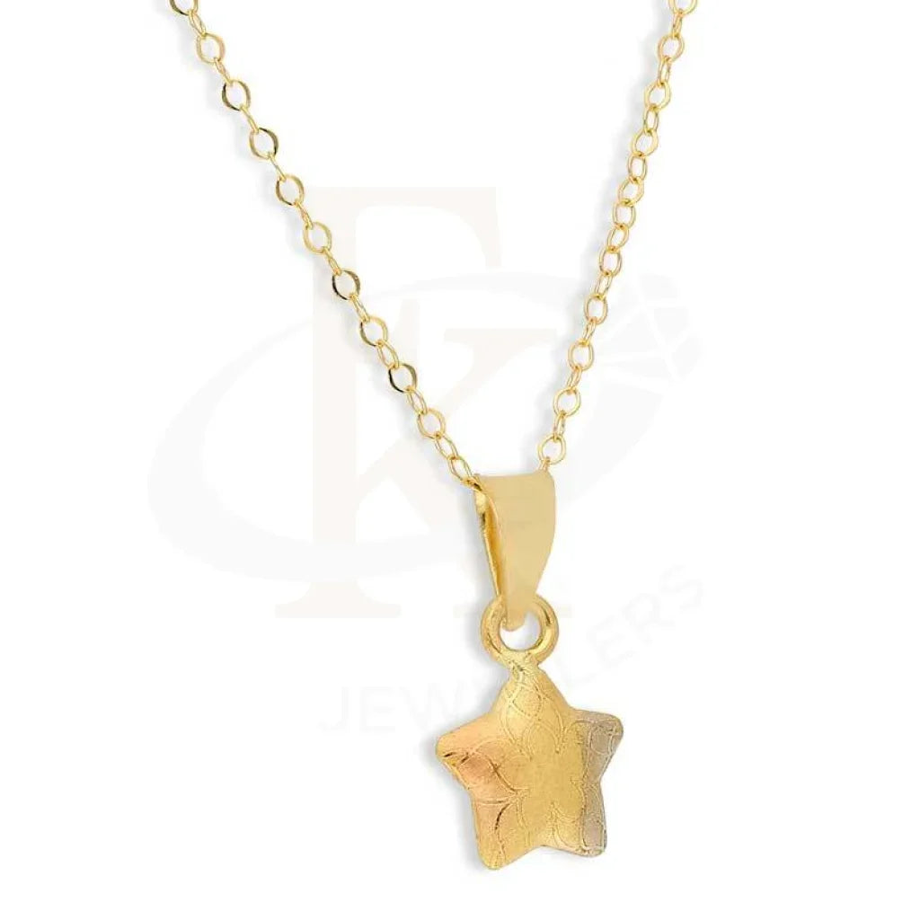 Gold Necklace (Chain With Tri Tone Star Pendant) 18Kt - Fkjnkl18K8681 Necklaces