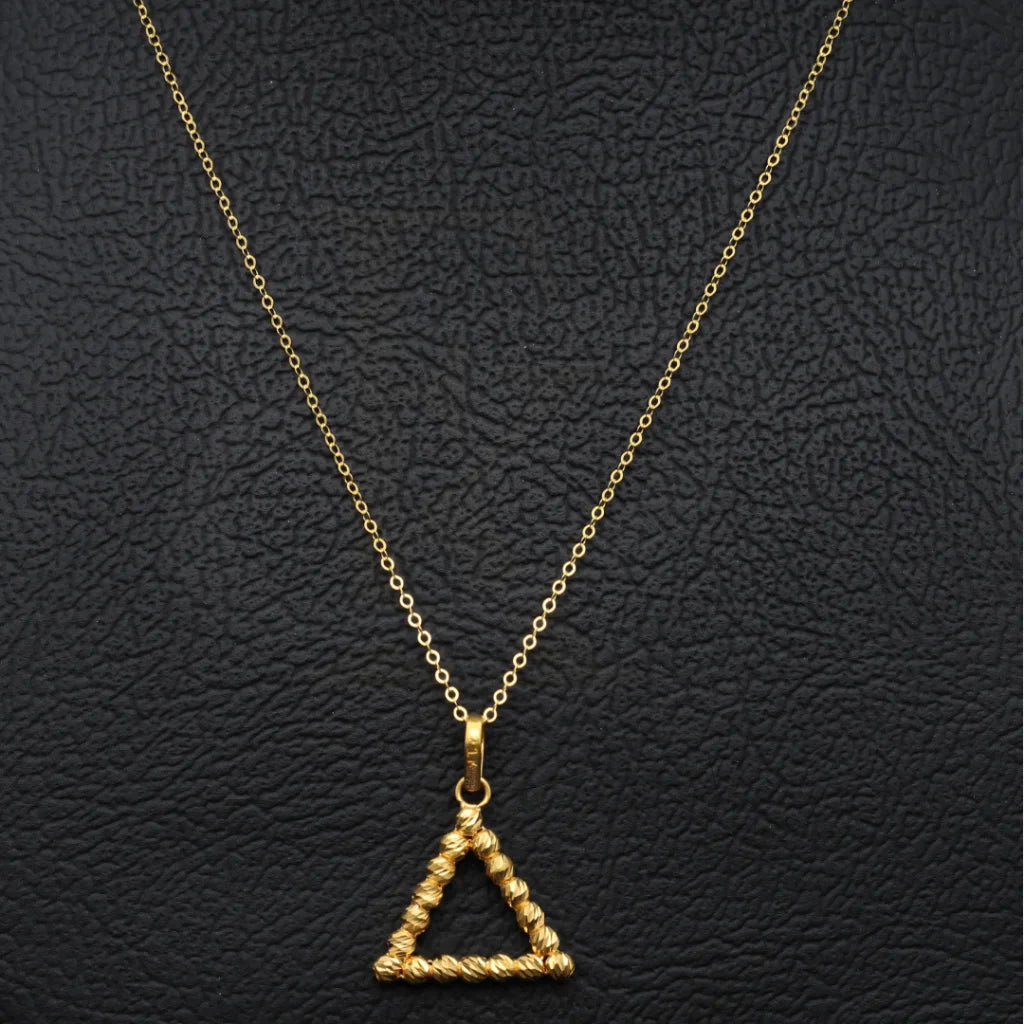 Gold Classy Hanging Triangle Necklace 21Kt - Fkjnkl21Km8204 Necklaces