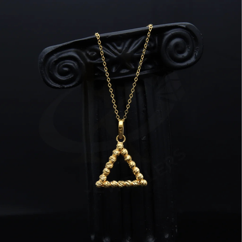 Gold Classy Hanging Triangle Necklace 21Kt - Fkjnkl21Km8204 Necklaces