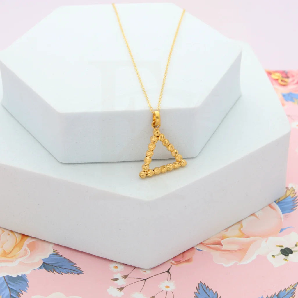 Gold Classy Hanging Triangle Necklace 21Kt - Fkjnkl21Km8204 Necklaces