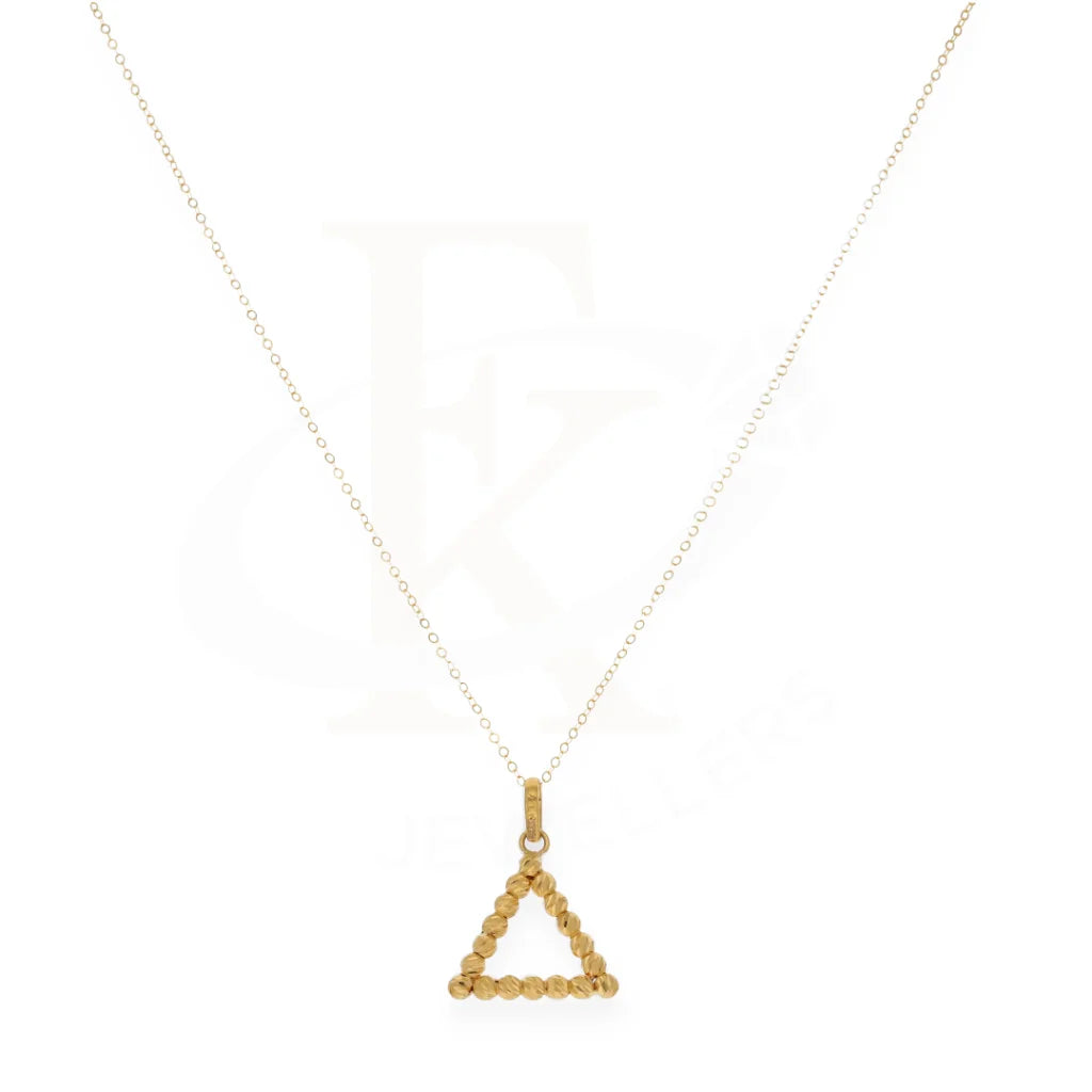 Gold Classy Hanging Triangle Necklace 21Kt - Fkjnkl21Km8204 Necklaces