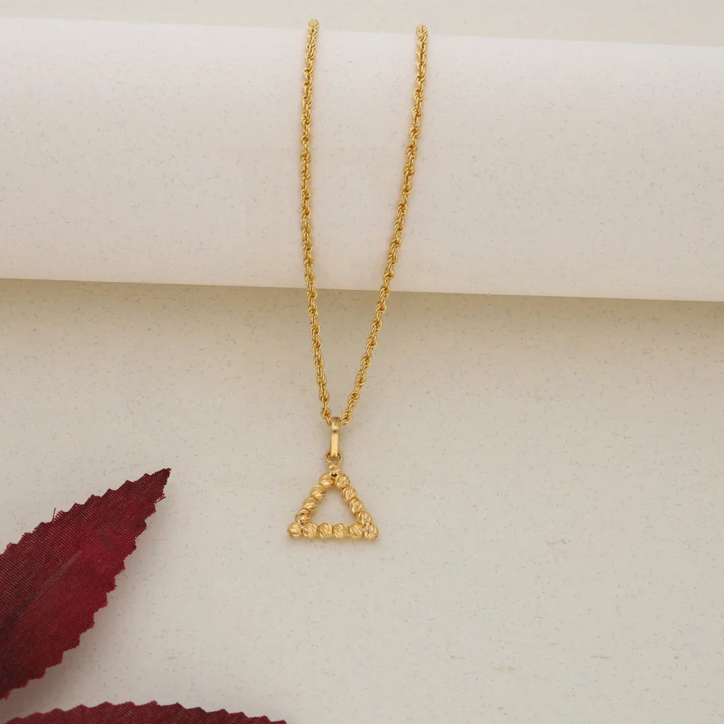 Gold Triangular Chain Buy Online Gold Necklace (Chain with Gold Triangle Shaped Pendant) 21KT ...