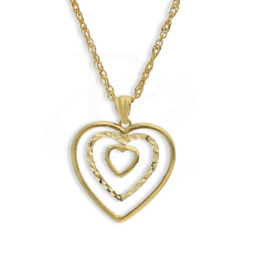 Gold Necklace (Chain With Triple Hearts Pendant) 18Kt - Fkjnkl18K3087 Necklaces