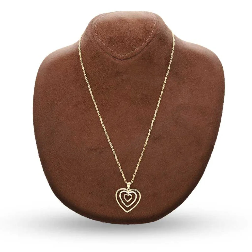 Gold Necklace (Chain With Triple Hearts Pendant) 18Kt - Fkjnkl18K3087 Necklaces